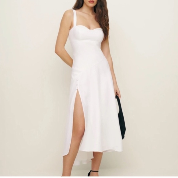 Reformation Bekki Linen Dress white - Picture 2 of 9